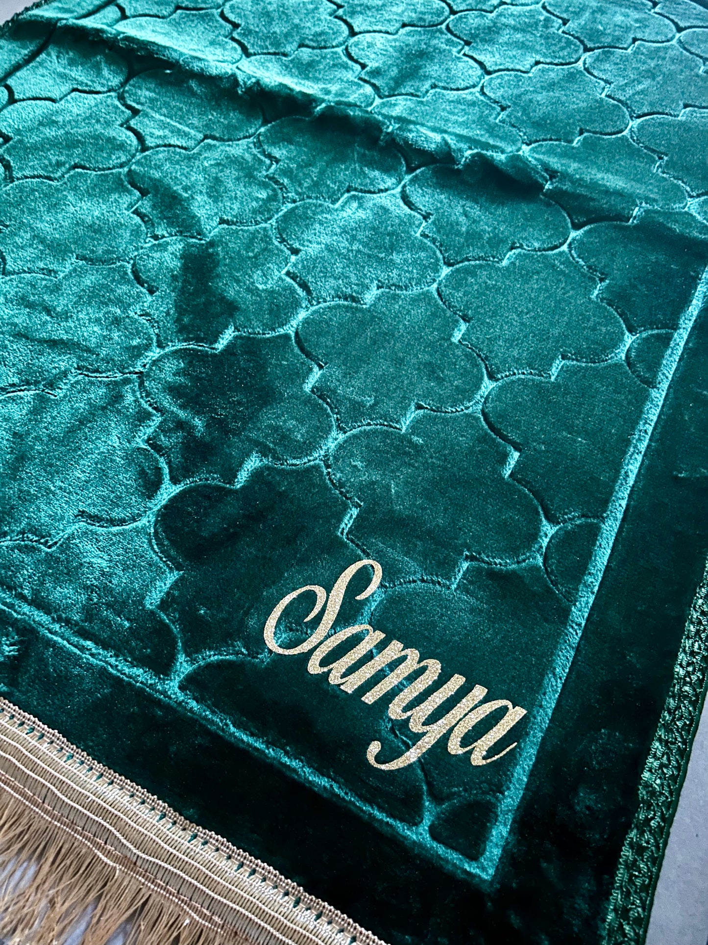 Tapis de prière dôme à personnaliser vert royal 💚