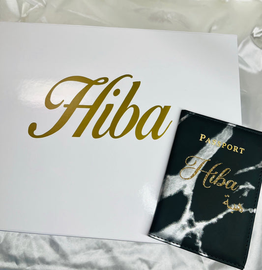 Protège passeport personnalisé noir