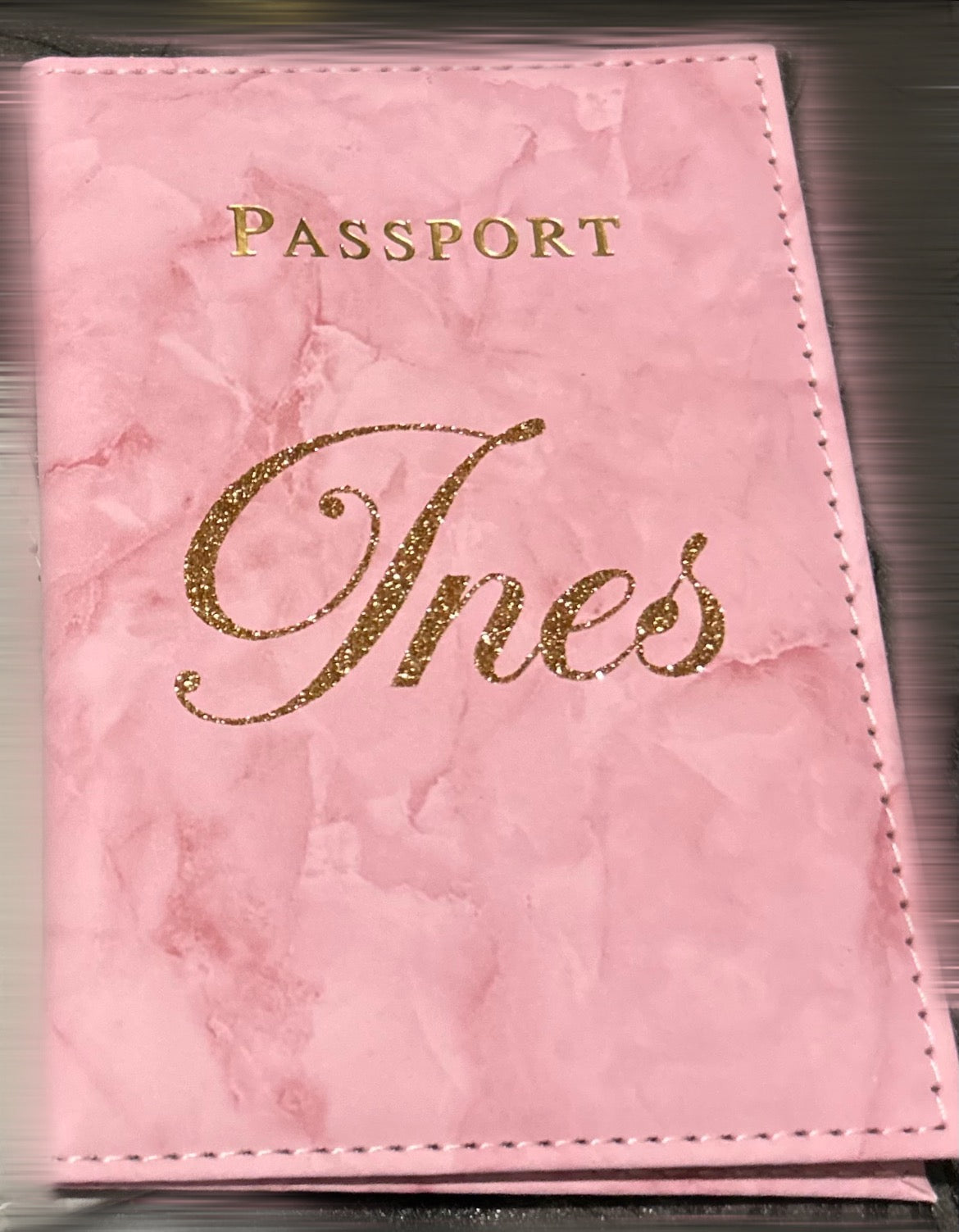Protège passeport personnalisé rose 💕