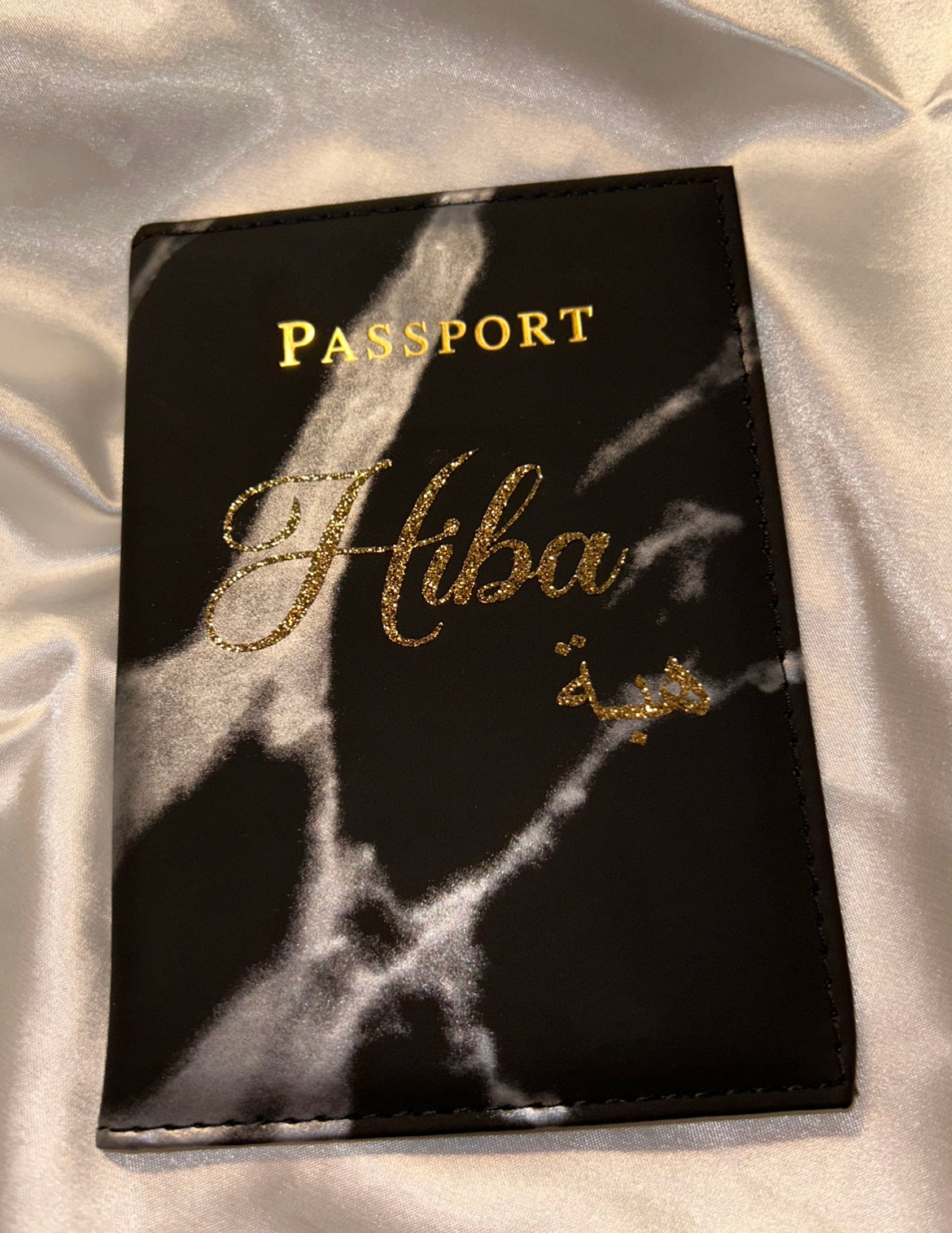 Protège passeport personnalisé noir