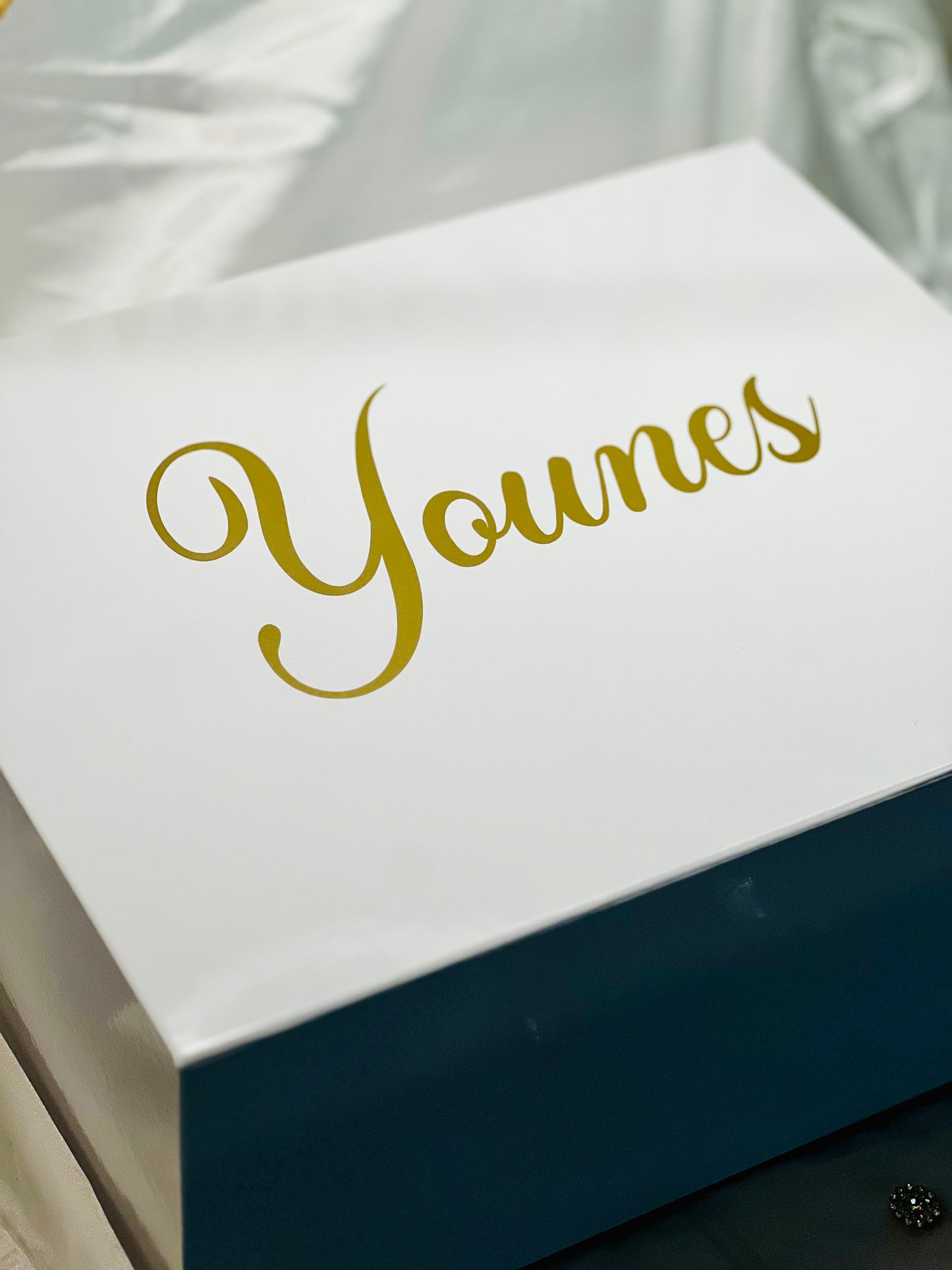 Coffret marron simple personnalisé